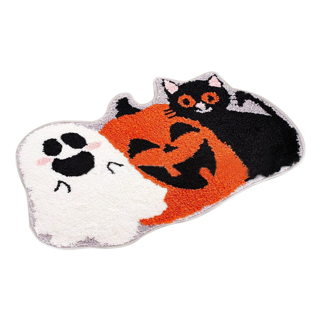 yulier Fall Pumpkin Bathroom Rug, Pumpkin Shape Bath Mat, Non-Slip Soft Kitchen Mat Doormat Orange Floor Mat Fall Decor, 24x16 Inch
