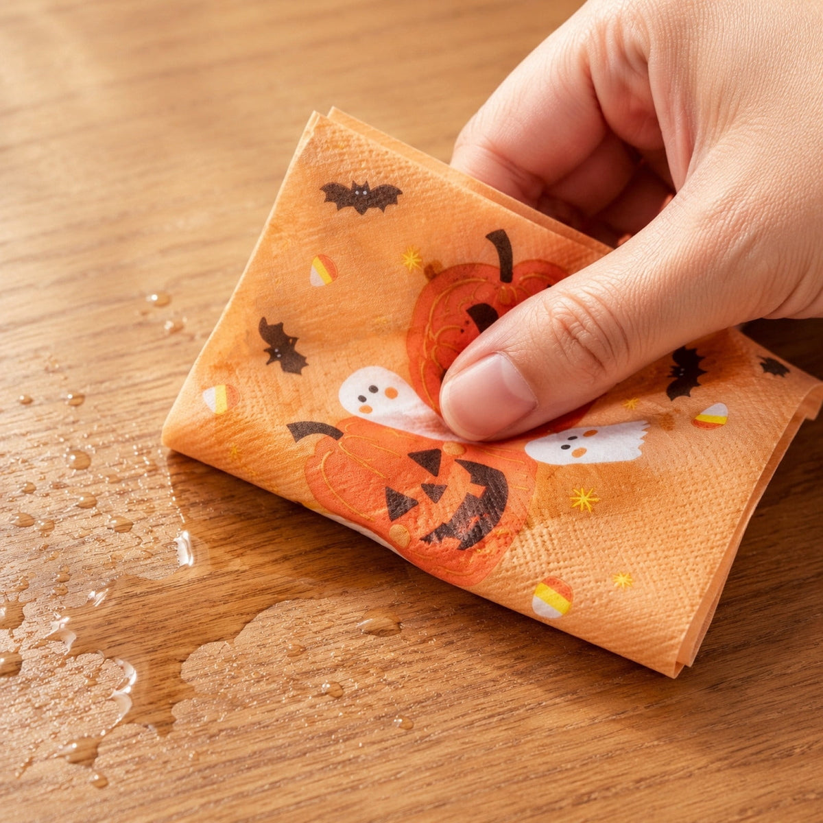 Boovnll Halloween Napkins 20 Count Cute Patterns Disposable Paper Napkins for Halloween Party Table Decor Supplies, Orange