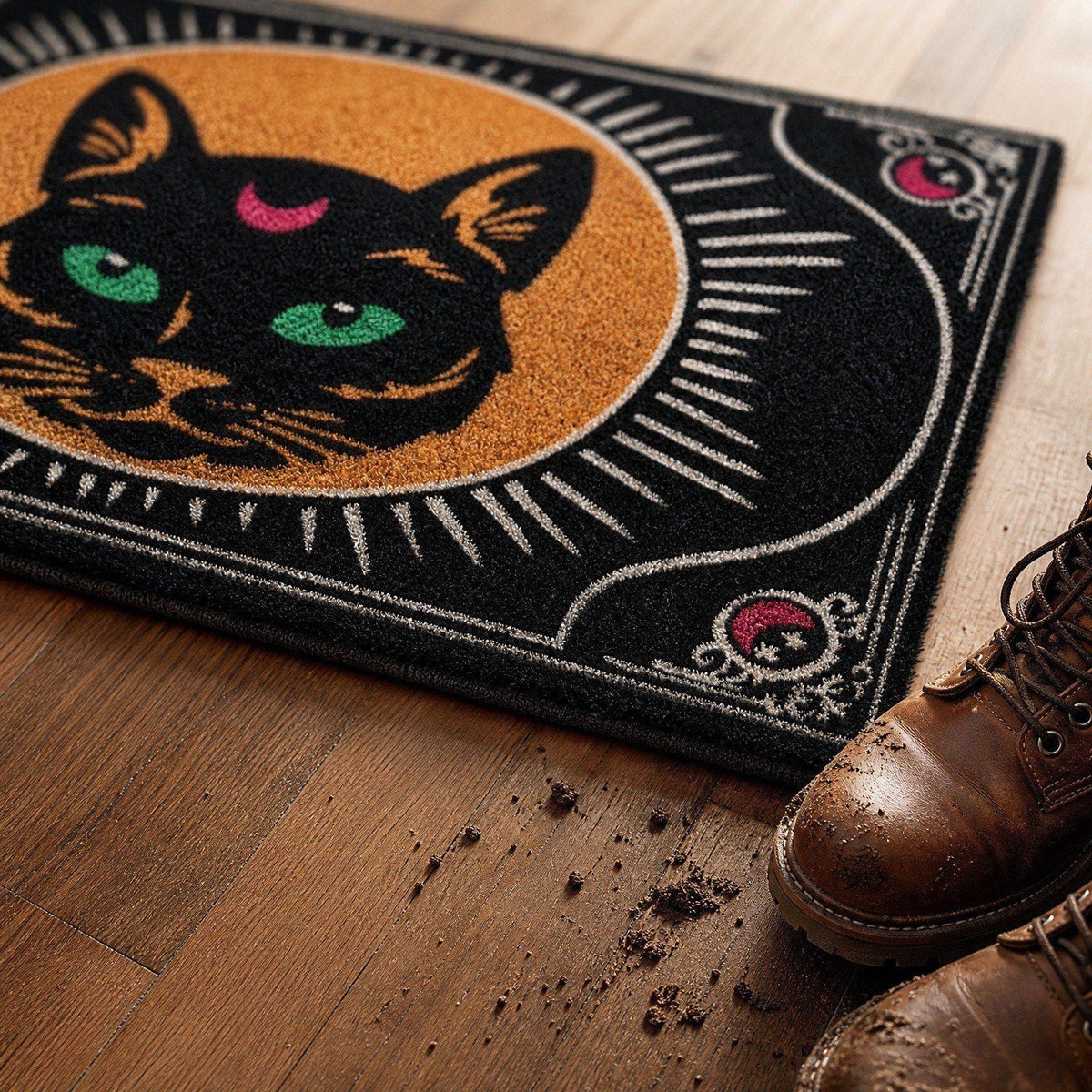 Witch-Themed Halloween Door mat 20×32in, Gothic Rug, Halloween Welcome Mat For Front Door Porch Home Decor