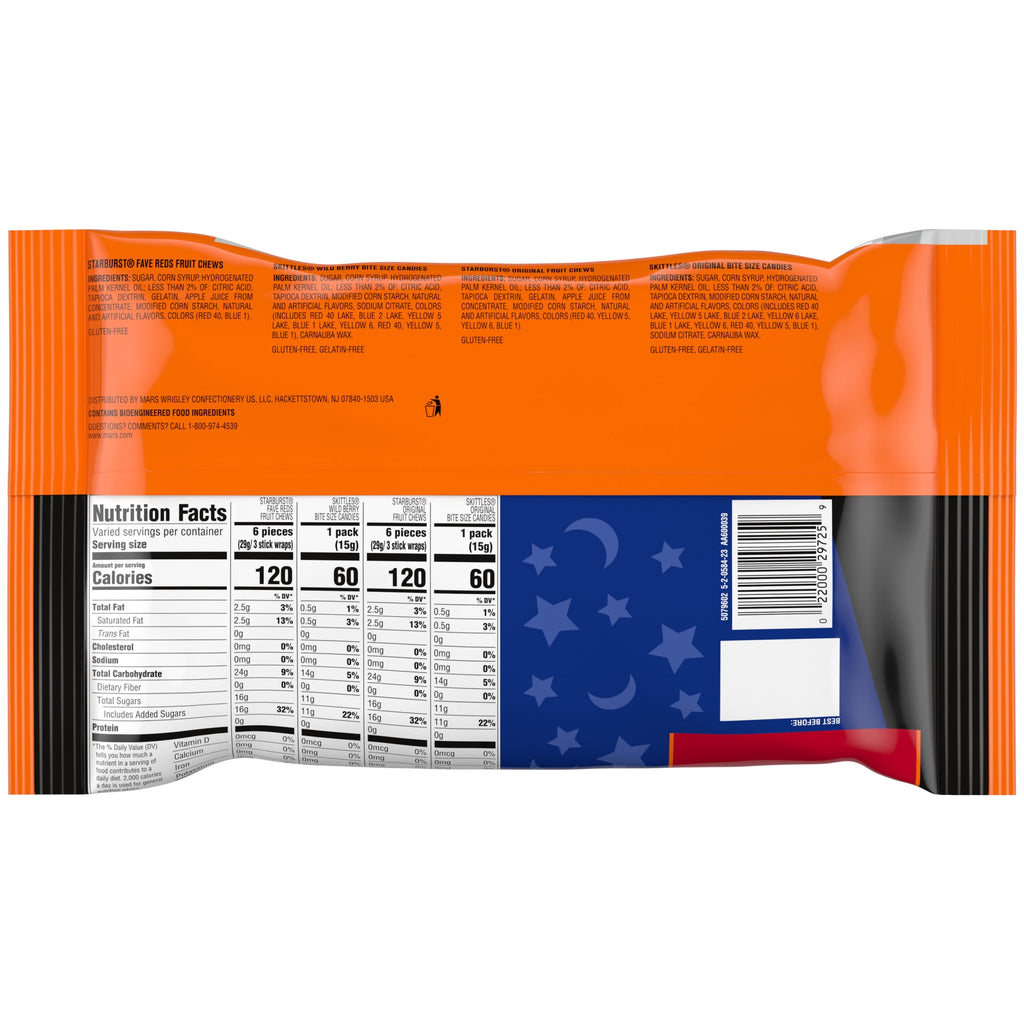 Skittles & Starburst Fun Size Chewy Halloween Candy Variety Pack - 140 Ct Bulk Bag