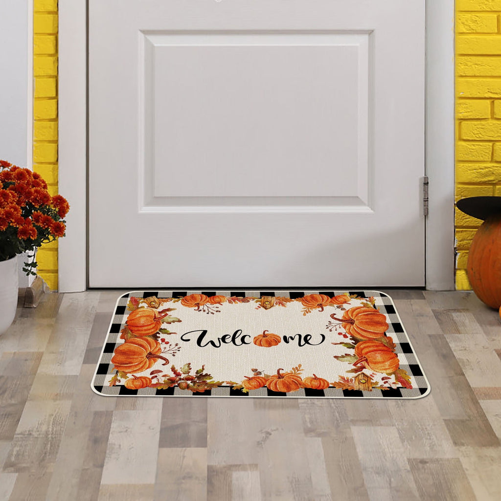 Stijggn Halloween Kitchen Rugs Halloween Mat Halloween Decorations Doormat, Welcome Mats for Front Door,Spooky Outdoor Mats for Front Door, Living Room, Bedroom, K-ids' Room