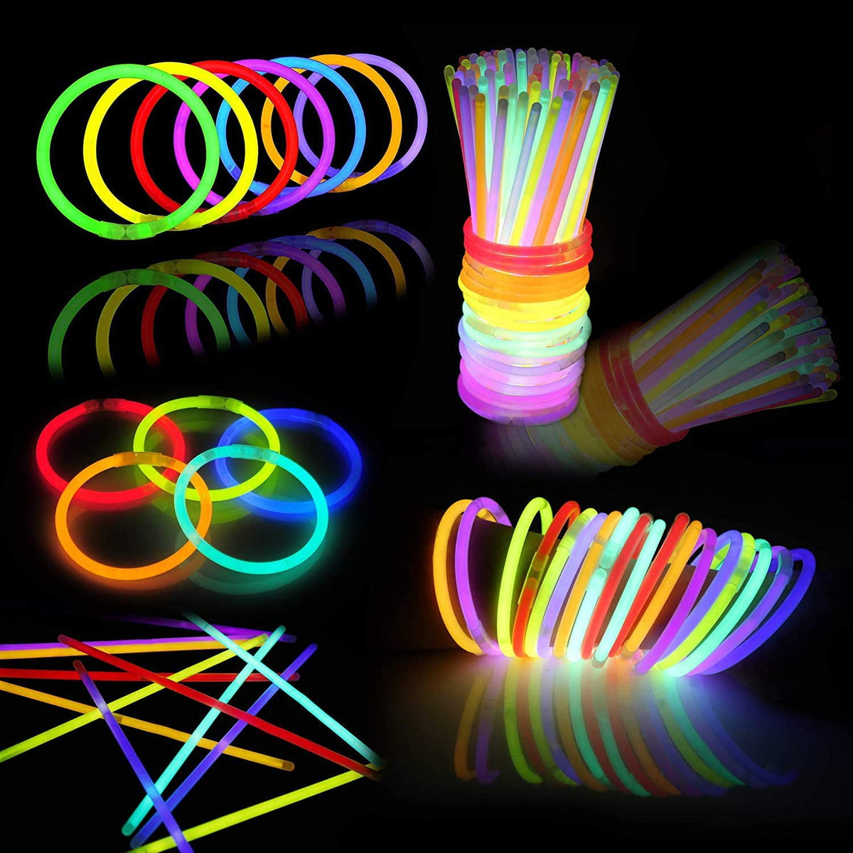 Ayieyill 100pcs Glow Sticks Bulk Party Pack 8" Halloween Glow Sticks for Kids Glow in The Dark Party Supplies