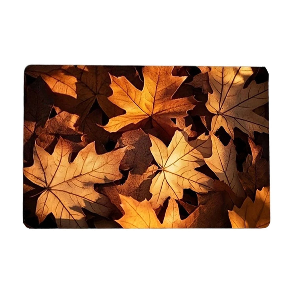 AYktou Fall Bathroom Rugs, Halloween Maple Leaves Pumpkin Kitchen Mats for Floor Warm-Colored Area Rug Thanksgiving Decor Carpets, Home Fall Holiday Party Harvests Grateful Blessed Doormat