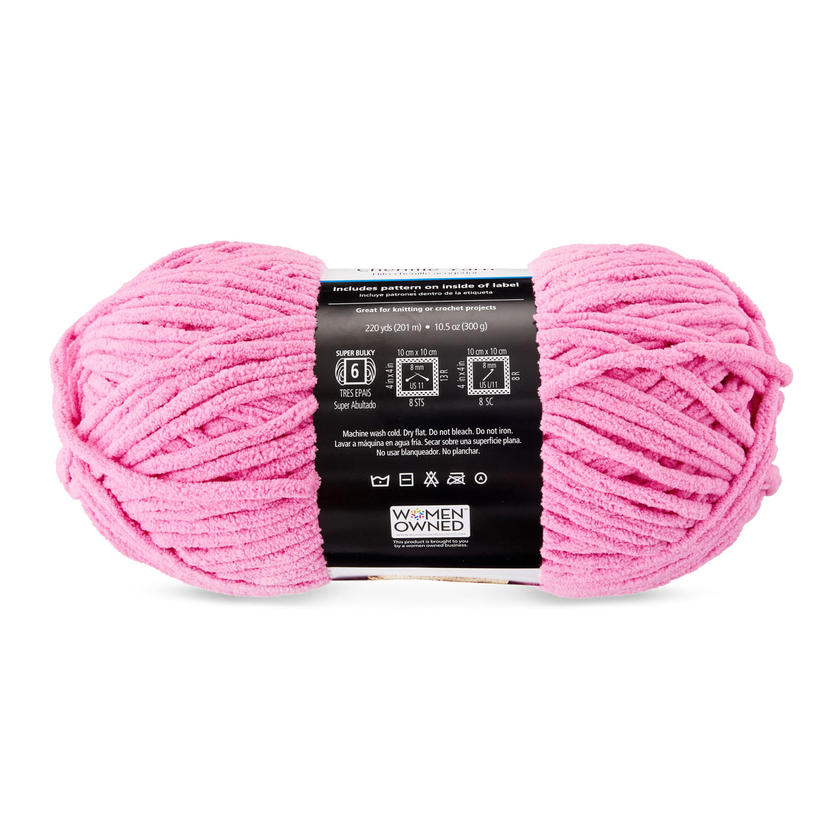 Mainstays Cozy Chenille Yarn, 220 yd, Arctic White, 100% Polyester, Bulky