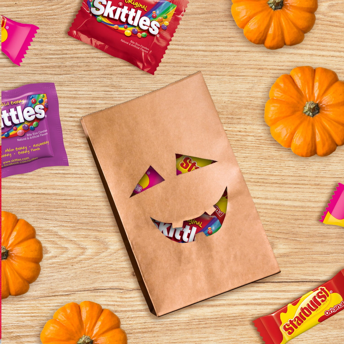 Skittles & Starburst Fun Size Chewy Halloween Candy Variety Pack - 105 Ct Bulk Bag