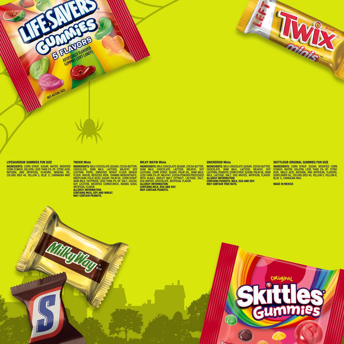 Snickers, Skittles Gummies & More Halloween Candy Variety Pack - 205 Ct Bulk Bag