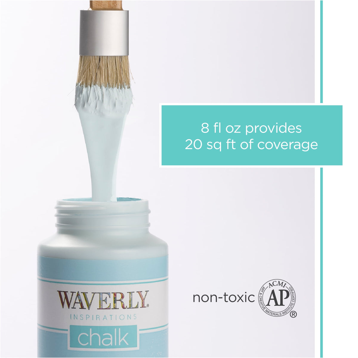 Waverly Inspirations Chalk Paint, Ultra Matte Finish, White, 8 fl oz