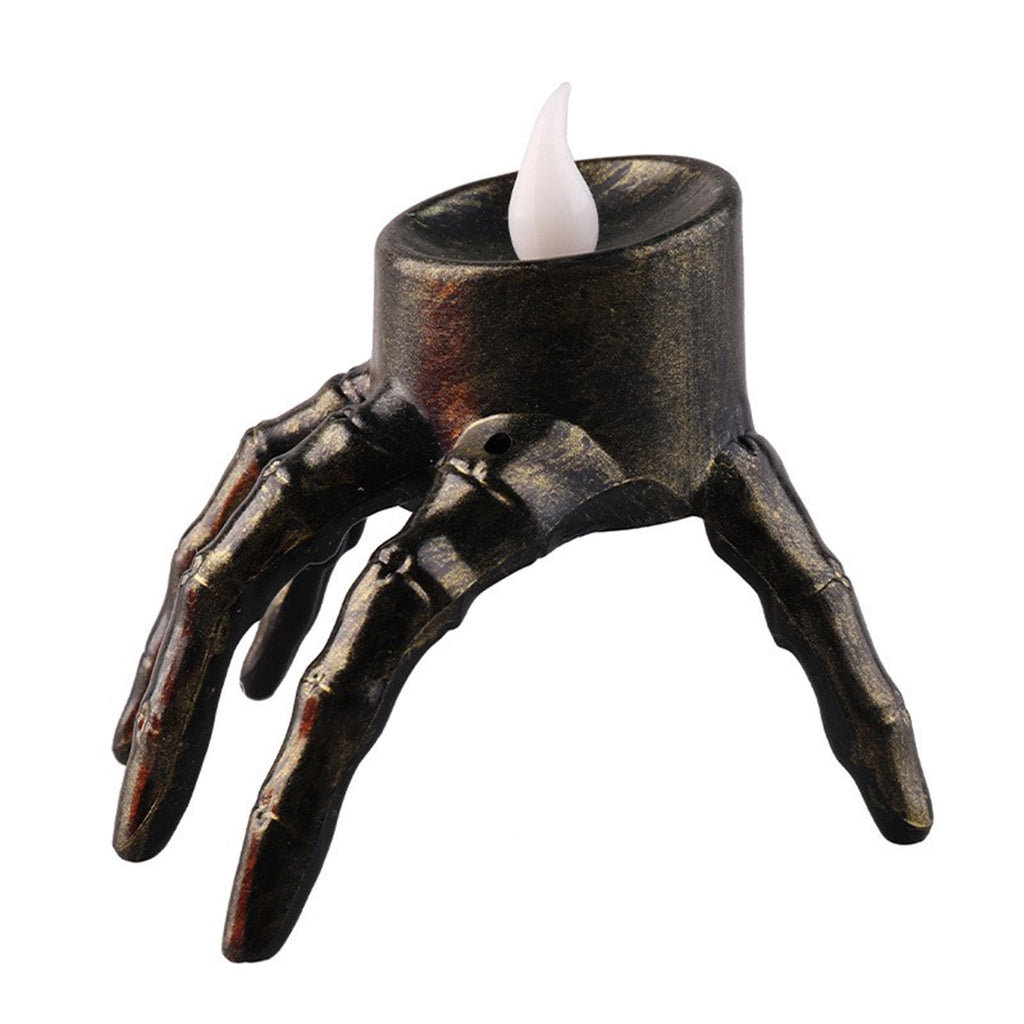 Qocolcyl 2 Pack Halloween Skeleton Lights Decorations, Halloween Candles Lamp Decoration Ornament Indoor Outdoor, Halloween Scary Decor for Home Room Table Outside Yard Lawn Garden Party Supplies