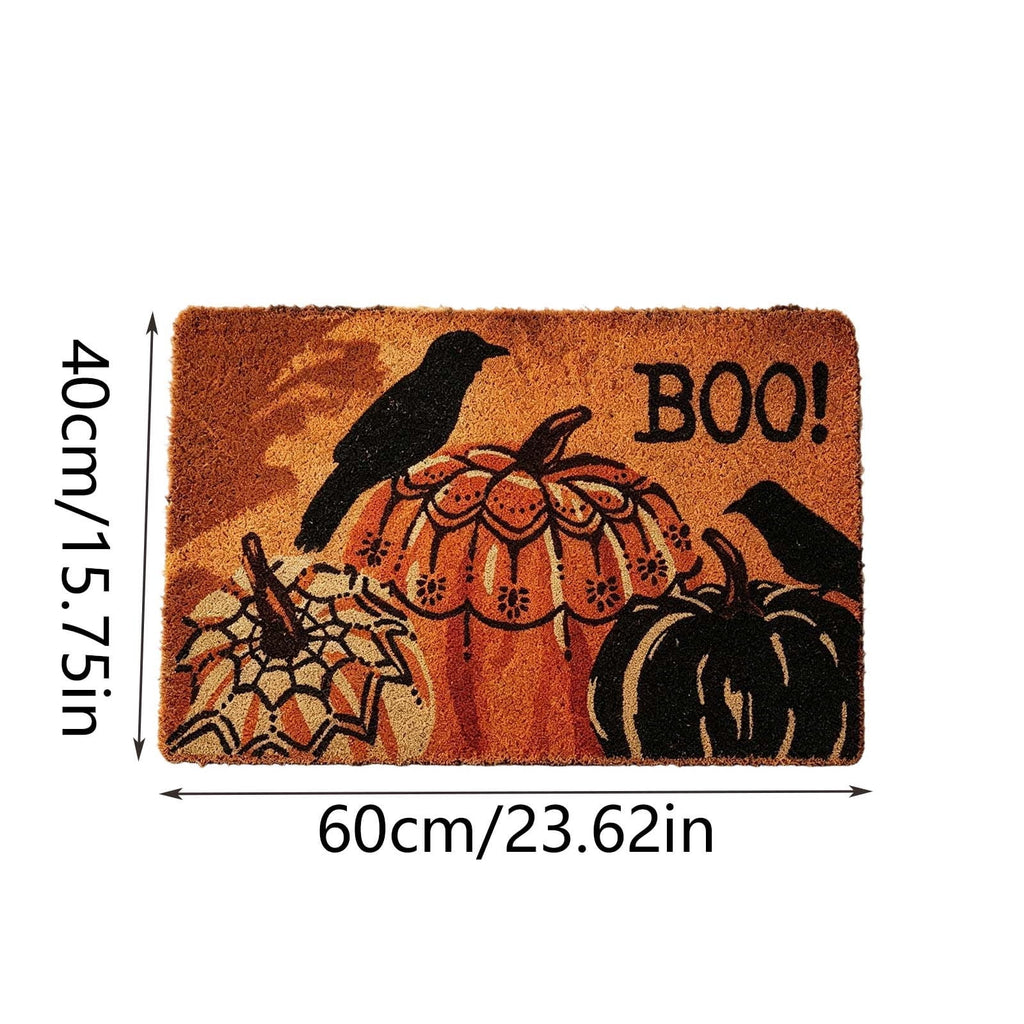 BZPIZ Halloween Cute Pumpkin Door Mat for Front Door, Doormat Outside Entrance, Halloween Decor for Porch and Entryway, Indoor & Outdoor Use Orange