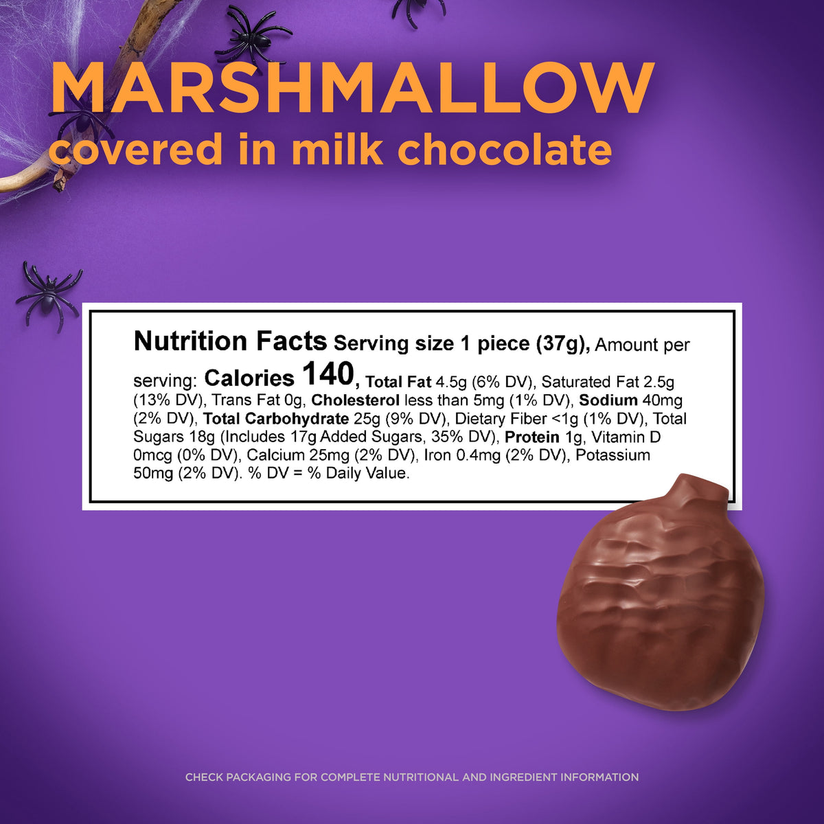 RUSSELL STOVER Halloween Milk Chocolate Chocolate Truffle Pumpkin, 1.3 oz.