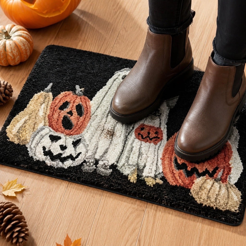 Orangide Halloween Doormat Non Slip Outdoor Entrance Rug Spooky Gothic Welcome Mat Durable Absorbent for Patio Porch Entryway Fall Decor