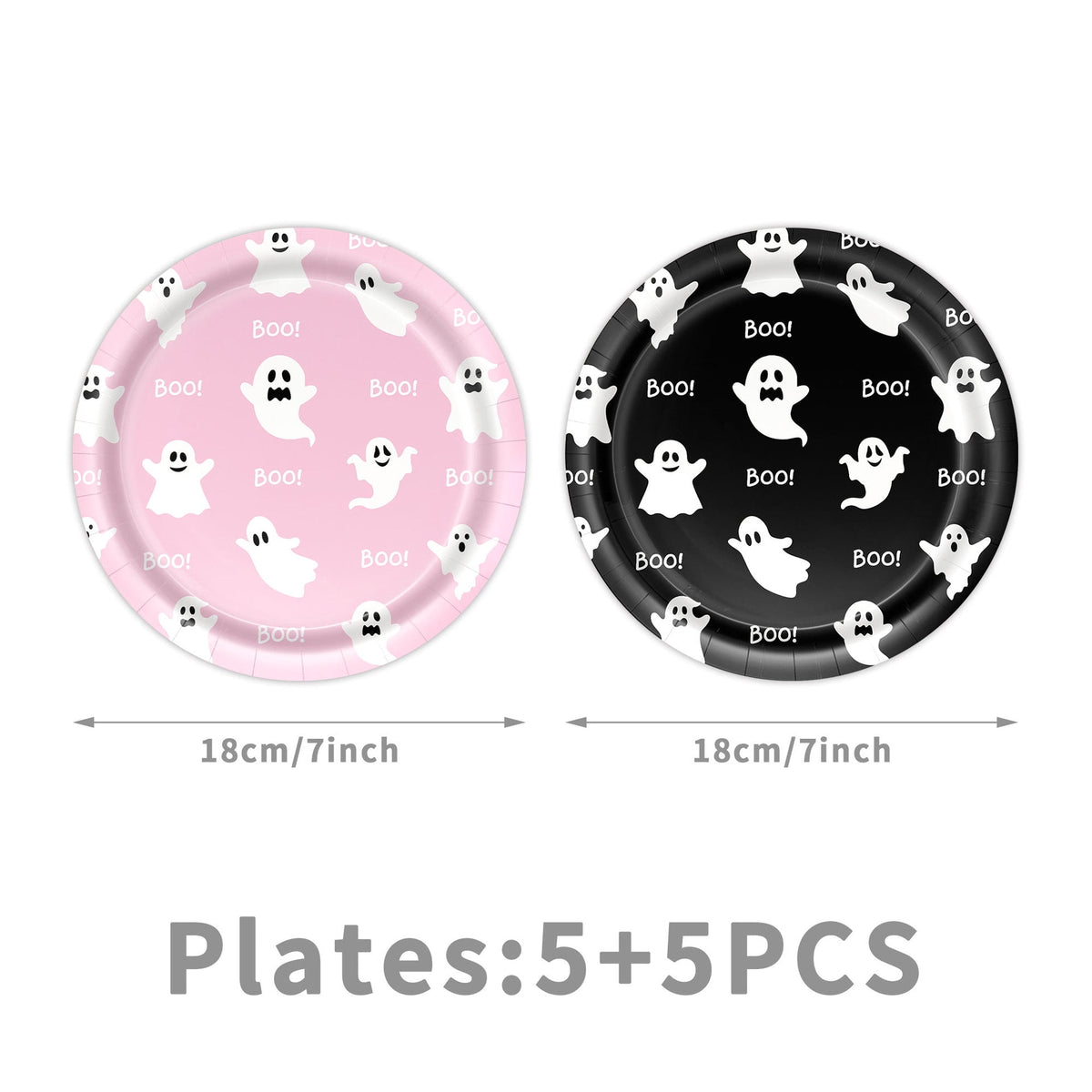 50/73/93Pcs Halloween Boo Party Tableware Supplies Decorations,Spooky Ghost Plates Napkins Boo Ghost Tableware Tablecloth Banner for Halloween Birthday Party Boo Baby Shower Party Supplies