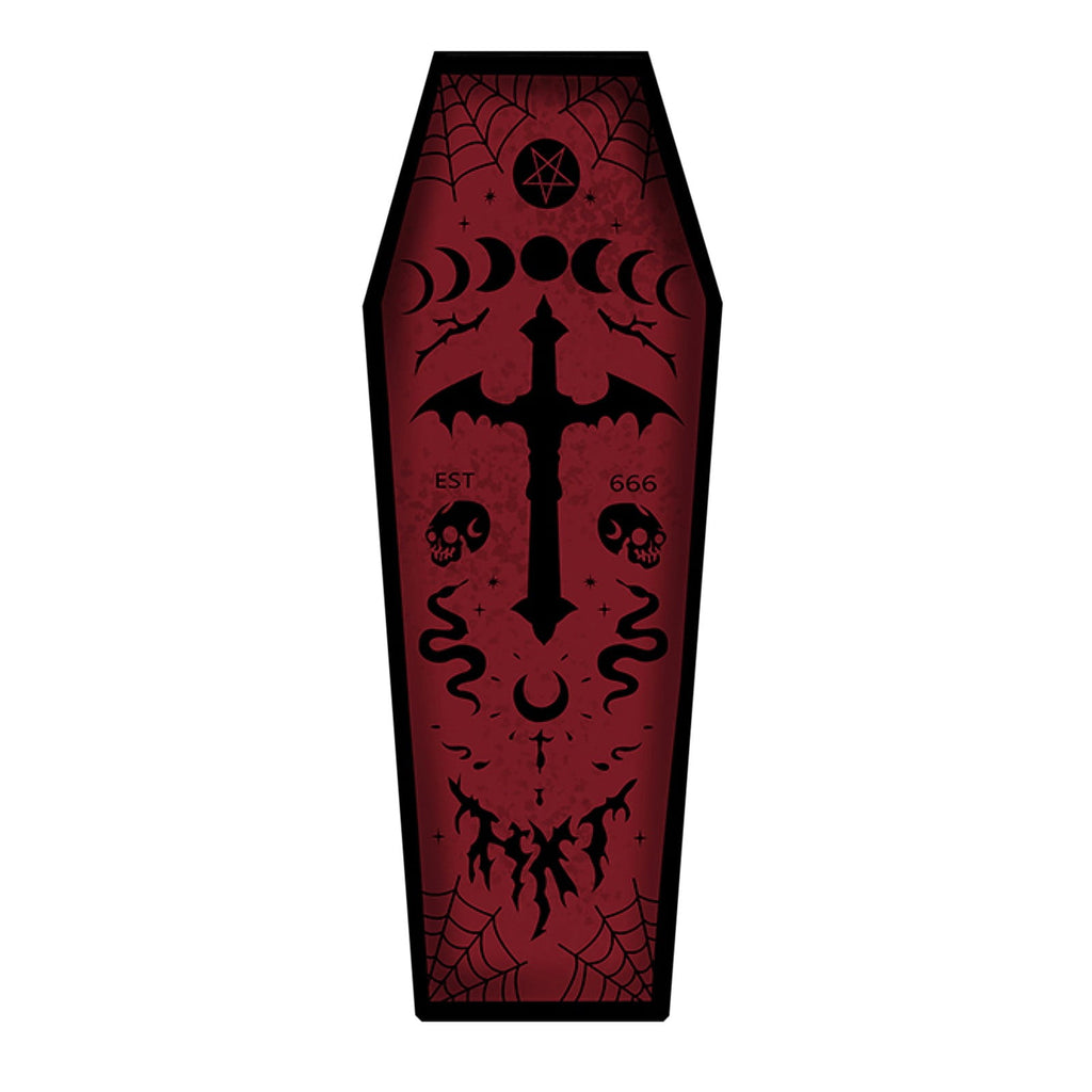Coffin Shaped Gothic Rug Halloween Themed Floor Mat Non- Decorative Carpet for Indoor Home Party