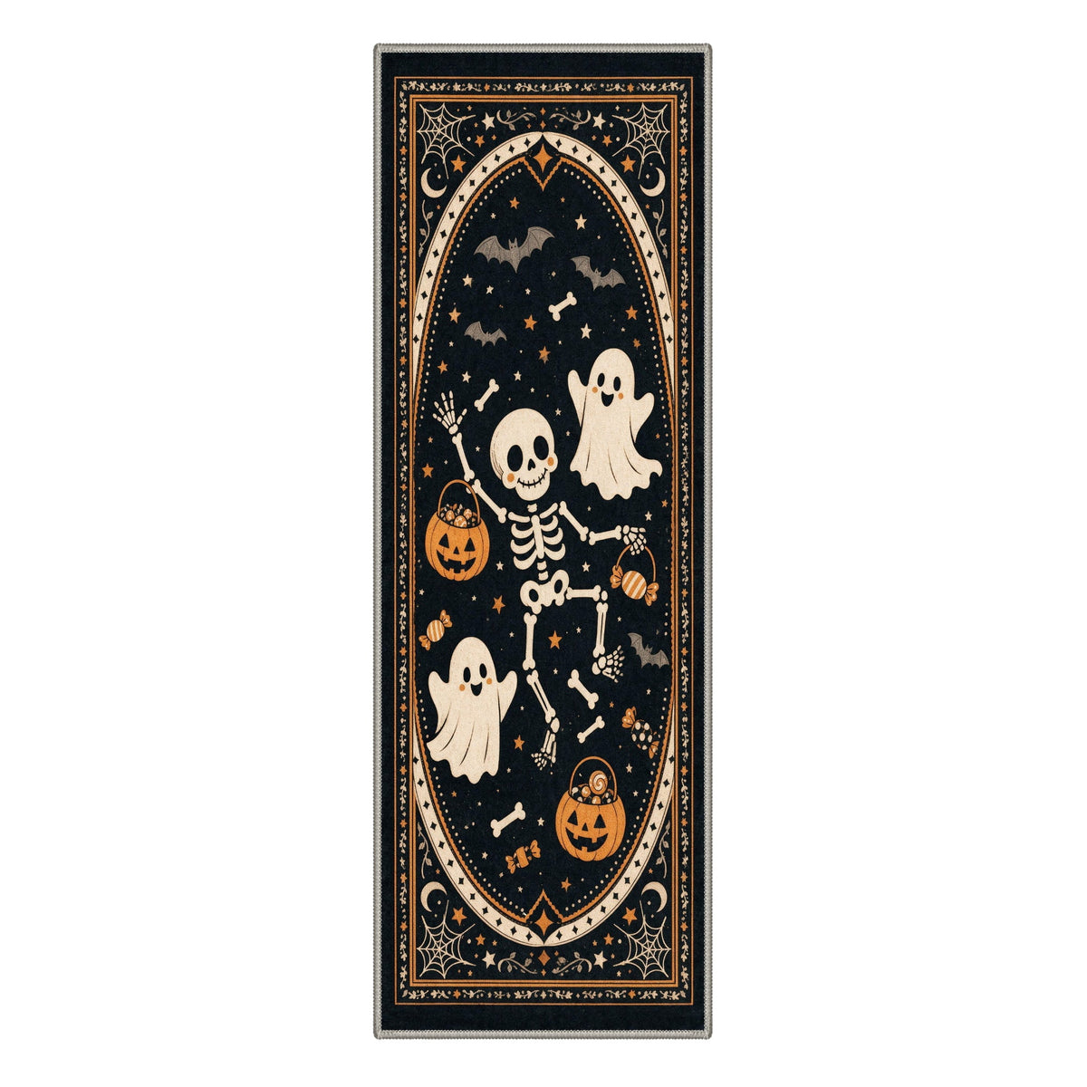 GENIMO 5'x7' Halloween Area Rug for Living Room, Washable Non Slip Soft Vintage Witch Indoor Rug for Bedroom Dining Room Home Office, Retro Sepia